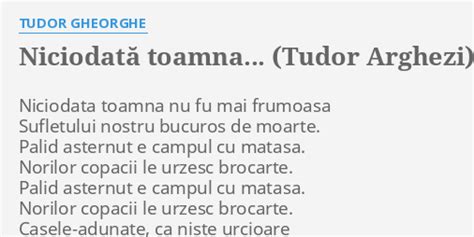 niciodata toamna tudor arghezi|Niciodata toamna de Tudor Arghezi .